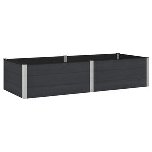 vidaXL H&oslash;jbed Sort 250 x 100 x 54 cm WPC og Aluminium