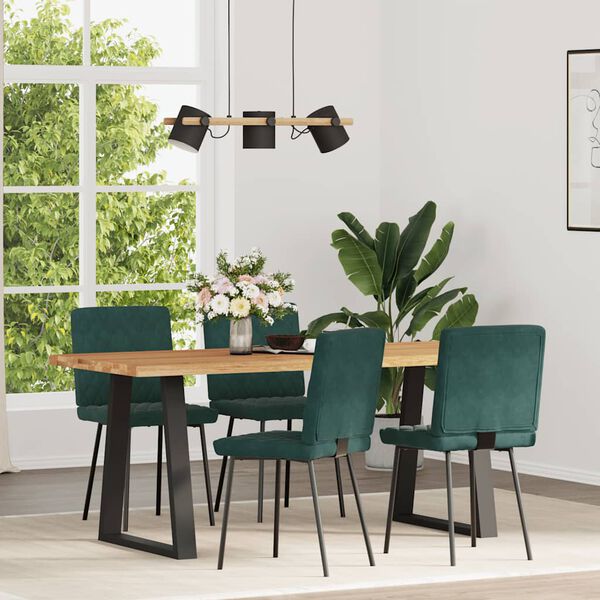 vidaXL spisebordsstole 4 stk. velour m&oslash;rkegr&oslash;n