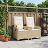 vidaXL Reclining Bench med Bord Beige og cremehvid 126 x 65 x 112 cm