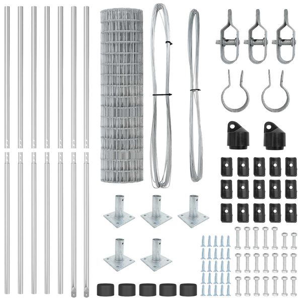 vidaXL Hegn med post S&oslash;lv 1,2 x 10 m St&aring;l
