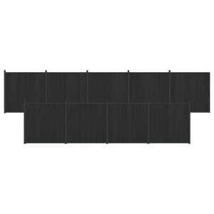 vidaXL Hegnspanel 9 pcs WPC og Aluminium Sort
