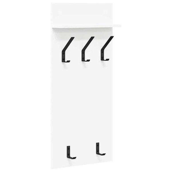vidaXL V&aelig;gmonteret Jakkeholder Hvid 40 x 10 x 90 cm Konstrueret tr&aelig;