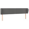 vidaXL sengegavl med kanter 203x23x78/88 cm kunstl&aelig;der gr&aring;