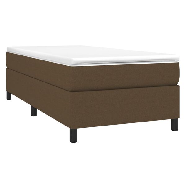 vidaXL Boxspring sengeramme M&oslash;rkebrun 90x190 cm Stof
