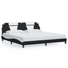 vidaXL sengeramme uden madras Viana 200x200 cm kunstl&aelig;der sort og hvid