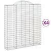 vidaXL buede gabionkurve 4 stk. 200x50x220/240 cm galvaniseret jern