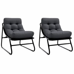 vidaXL Havem&oslash;bler 2 pcs Sort 60,5 x 81 x 71 cm Pulverlakeret st&aring;l