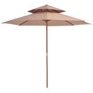 vidaXL parasol 270 cm tr&aelig;stang gr&aring;brun