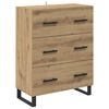 vidaXL Highboard med skuffe 2 pcs Artisan Egetr&aelig; Konstrueret tr&aelig;
