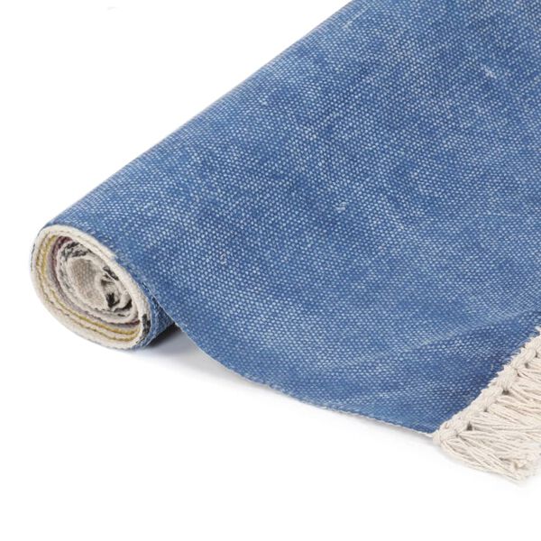 vidaXL håndvævet kelim-gulvtæppe 120x180 cm bomuld print flerfarvet