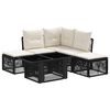 vidaXL Havesofa S&aelig;t 6 stk. Sort polyrattan
