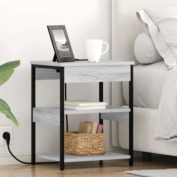 vidaXL Natskab Gr&aring; Sonoma 41 x 31 x 51 cm Konstrueret tr&aelig;