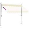 vidaXL markise 250x150 cm sammenrullelig stof og st&aring;l cremefarvet
