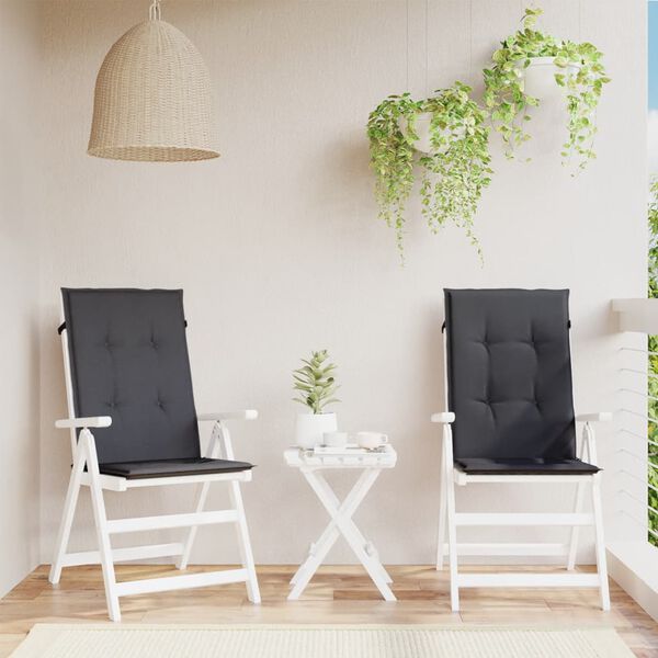 vidaXL stolehynder med høj ryg 2 stk. 120x50x4 cm stof antracitgrå