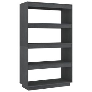 vidaXL bogreol/rumdeler 80x35x135 cm massivt fyrretr&aelig; gr&aring;