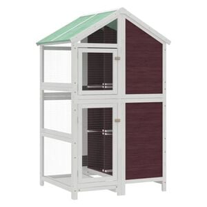 vidaXL fuglebur 97x81x152 cm massivt fyrretr&aelig; mokkafarvet