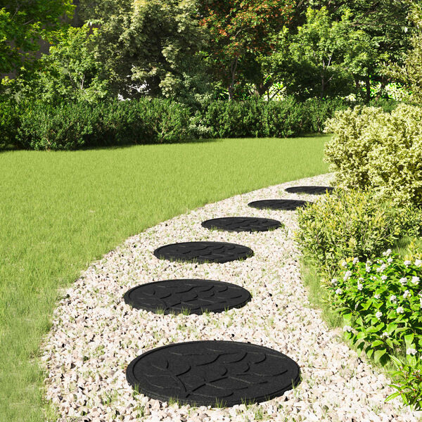 vidaXL Tr&aelig;desten 6 pcs Sort &Oslash; 44 x 2 cm Gummi