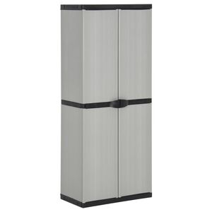 vidaXL haveskab 68x40x168 cm 3 hylder gr&aring; og sort