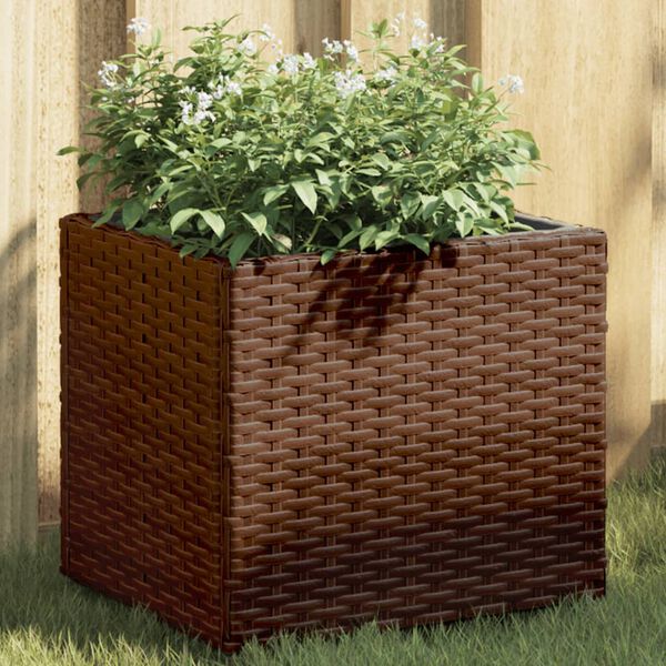 vidaXL plantekasse 36x30x32 cm polyrattan brun