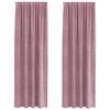 vidaXL M&oslash;rkl&aelig;gningsgardiner 2 stk. M&oslash;rk pink 140 x 225 cm Fl&oslash;jl