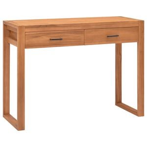 vidaXL skrivebord med 2 skuffer 100x40x75 cm teaktr&aelig;