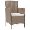 vidaXL havestole med hynder 4 stk. polyrattan beige