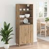 vidaXL Highboard Artisan Egetr&aelig; 69,5 x 32,5 x 180 cm Konstrueret tr&aelig;