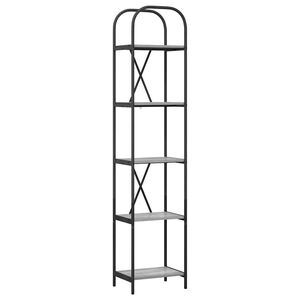 vidaXL Bogreol 5 niveauer 40 x 30 x 183 cm Konstrueret tr&aelig; Gr&aring; Sonoma