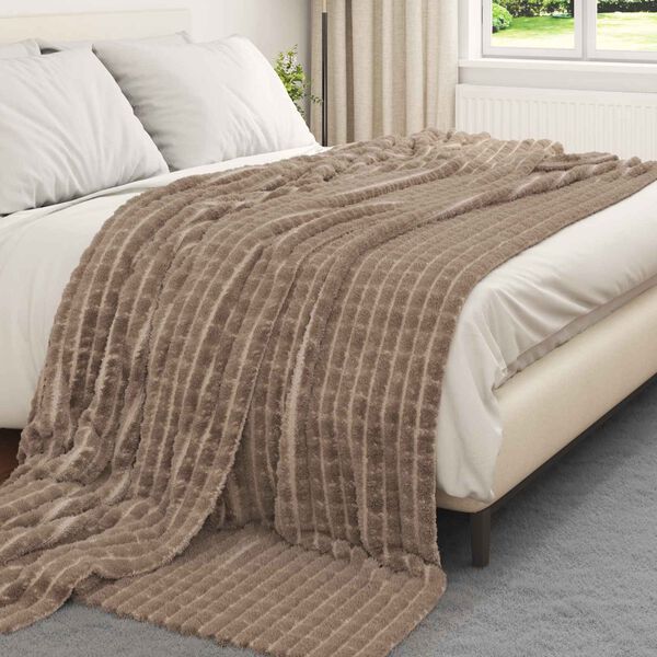 vidaXL Kastet&aelig;pper 6 pcs Camel 270 x 240 cm Fleece