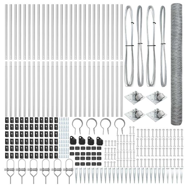 vidaXL Hegnsp&aelig;l S&oslash;lv 50 x 1,5 m (36 mm net) St&aring;l
