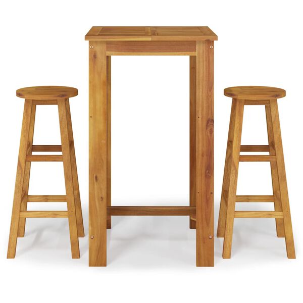 vidaXL bars&aelig;t til haven 3 dele massivt akacietr&aelig;