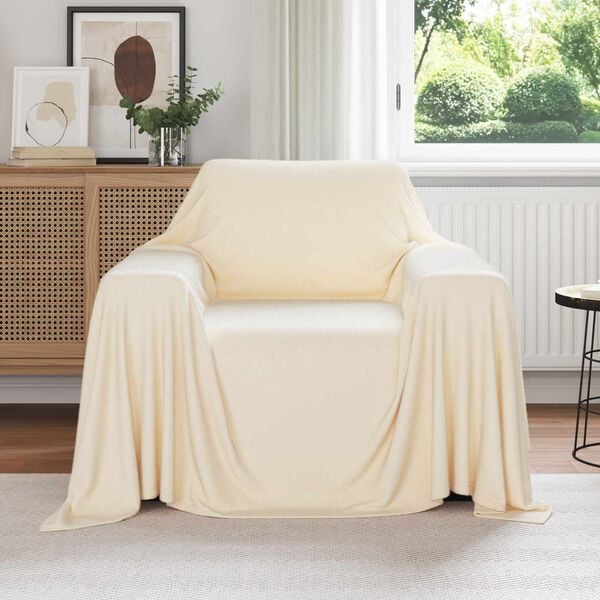 vidaXL Kastet&aelig;pper 6 pcs Creme 210 x 140 cm Fleece