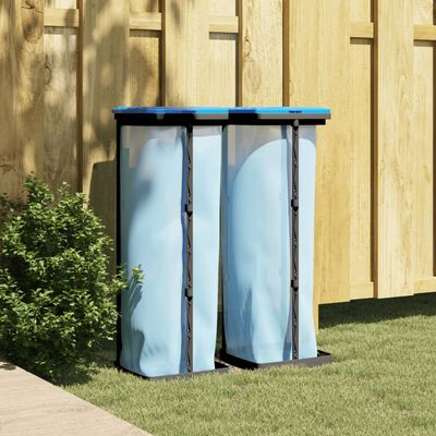 vidaXL affaldsposeholdere 2 stk. 120 l PP sort og blå