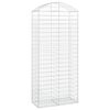 vidaXL buet gabionkurv 100x50x220/240 cm galvaniseret jern