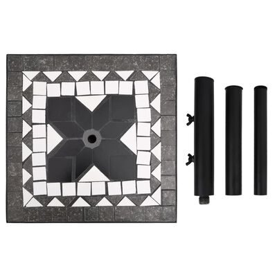 vidaXL parasolfod 12 kg firkantet sort og hvid