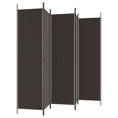 vidaXL 5-panels rumdeler 250x200 cm stof brun