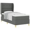 vidaXL Box spring seng med hovedg&aelig;rde M&oslash;rkegr&aring; 200 x 80 cm Stof