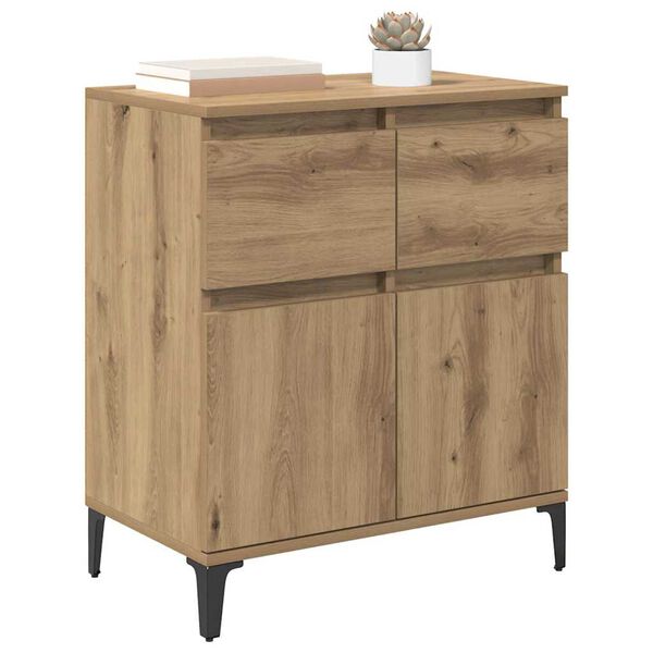 vidaXL Sideboard Artisan Egetr&aelig; 60 x 35 x 70 cm Ingeni&oslash;rt tr&aelig; og jern