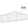 vidaXL buede gabionkurve 25 stk. 200x30x40/60 cm galvaniseret jern