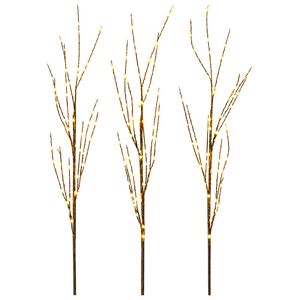 vidaXL LED-kobbergrene som juledekoration 3 stk. Brun 62 cm St&aring;l