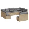 vidaXL sofas&aelig;t til haven 11 dele med hynder polyrattan beige