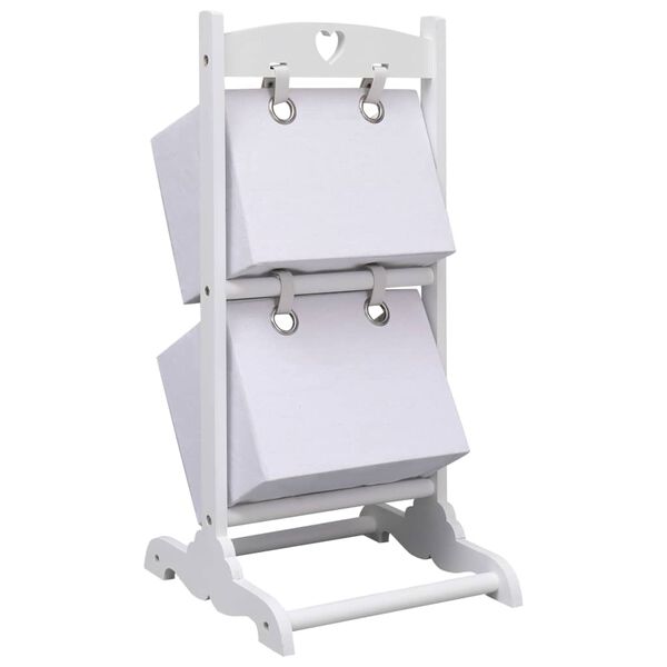 vidaXL kurvestativ 2 niveauer 35 x 35 x 72 cm tr&aelig; hvid