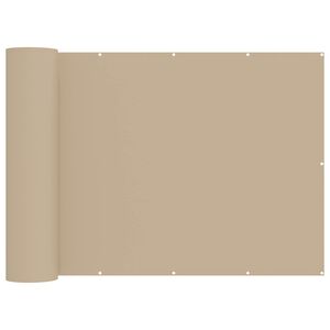 vidaXL Balkon Afsk&aelig;rmning 200 x 600 cm Stof med PU-bel&aelig;gning Beige