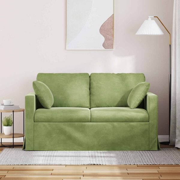 vidaXL Sofa Lys gr&oslash;n 138 x 78 x 80 cm Fl&oslash;jl