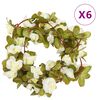 vidaXL blomsterguirlander til jul 6 stk. 250 cm hvid