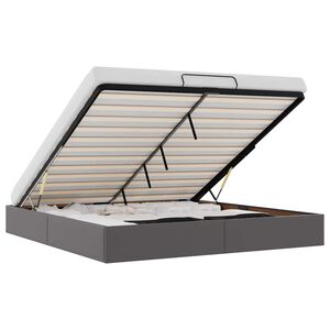 vidaXL osmannisk sengeramme uden madras 200x200 cm kunstl&aelig;der gr&aring;