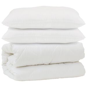 vidaXL Dyne med pude 3 pcs Hvid Mikrofiber