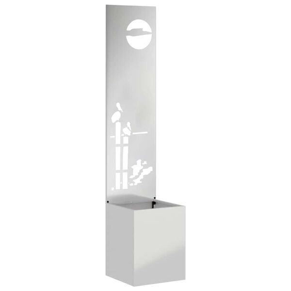 vidaXL Have privatliv sk&aelig;rm S&oslash;lv 32 x 140 cm Galvaniseret st&aring;l