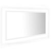 vidaXL badev&aelig;relsesspejl med LED-lys 90x8,5x37 cm akryl hvid