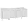 vidaXL kommercielt k&oslash;kkenbord med skab 240x60x96 cm rustfrit st&aring;l
